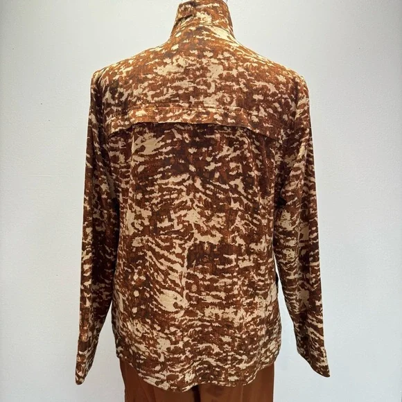 Chico’s 3 Piece Outfit Cropped Pants Cotton 3/4 Tee & Zip Front Jacket Size 1/M - Picture 5 of 15